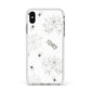Spooky Spiders Webs Personalised Apple iPhone Xs Max Impact Case White Edge on Silver Phone