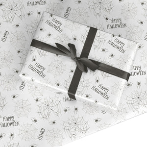 Spooky Spiders Webs Personalised Wrapping Paper