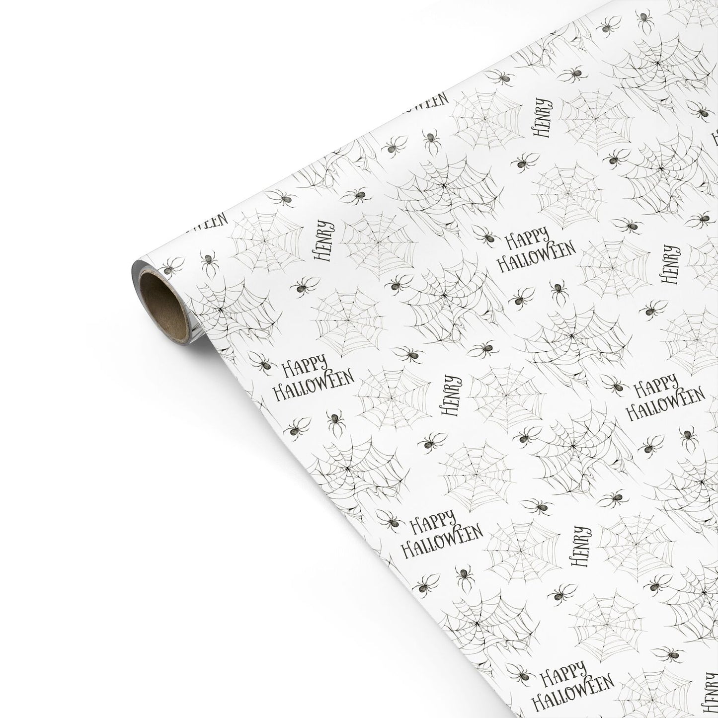 Spooky Spiders Webs Personalised Personalised Gift Wrap