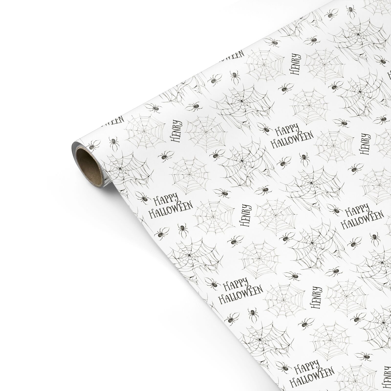 Spooky Spiders Webs Personalised Personalised Gift Wrap