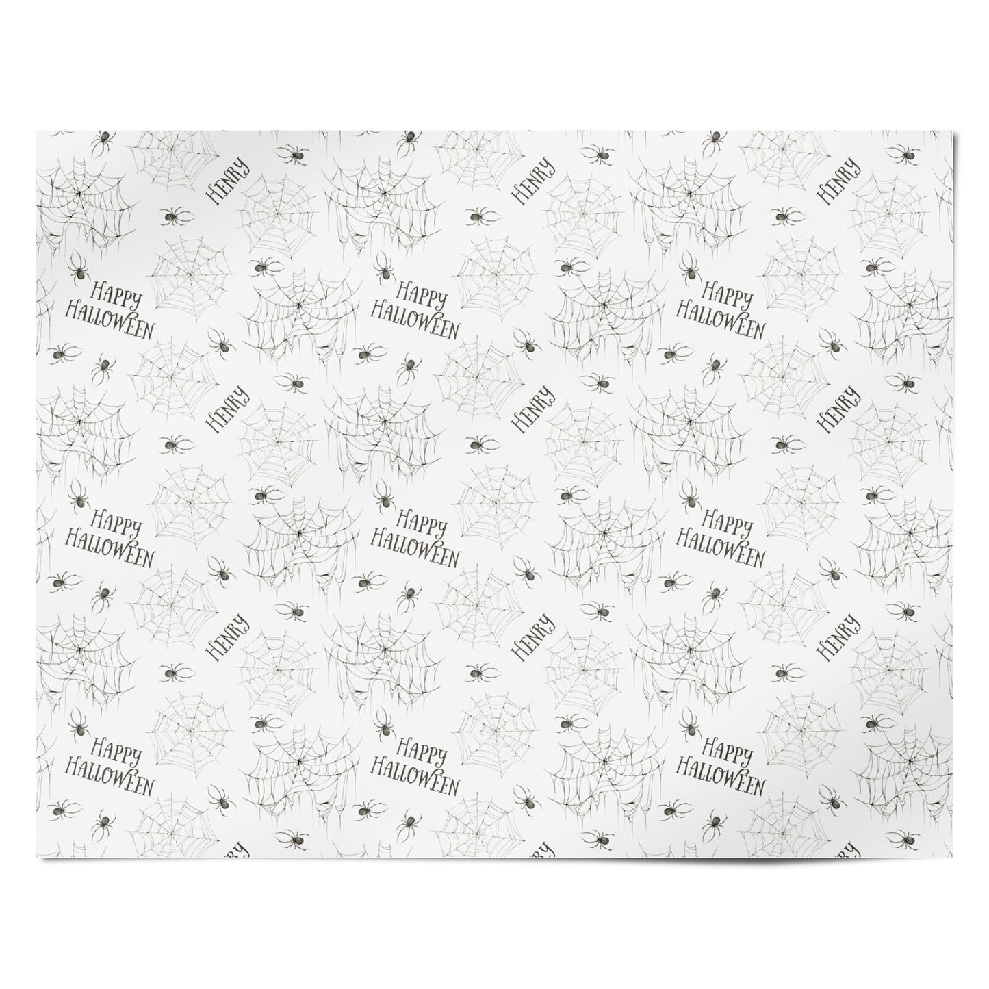 Spooky Spiders Webs Personalised Personalised Wrapping Paper Alternative