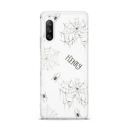 Spooky Spiders Webs Personalised Sony Xperia 10 III Case