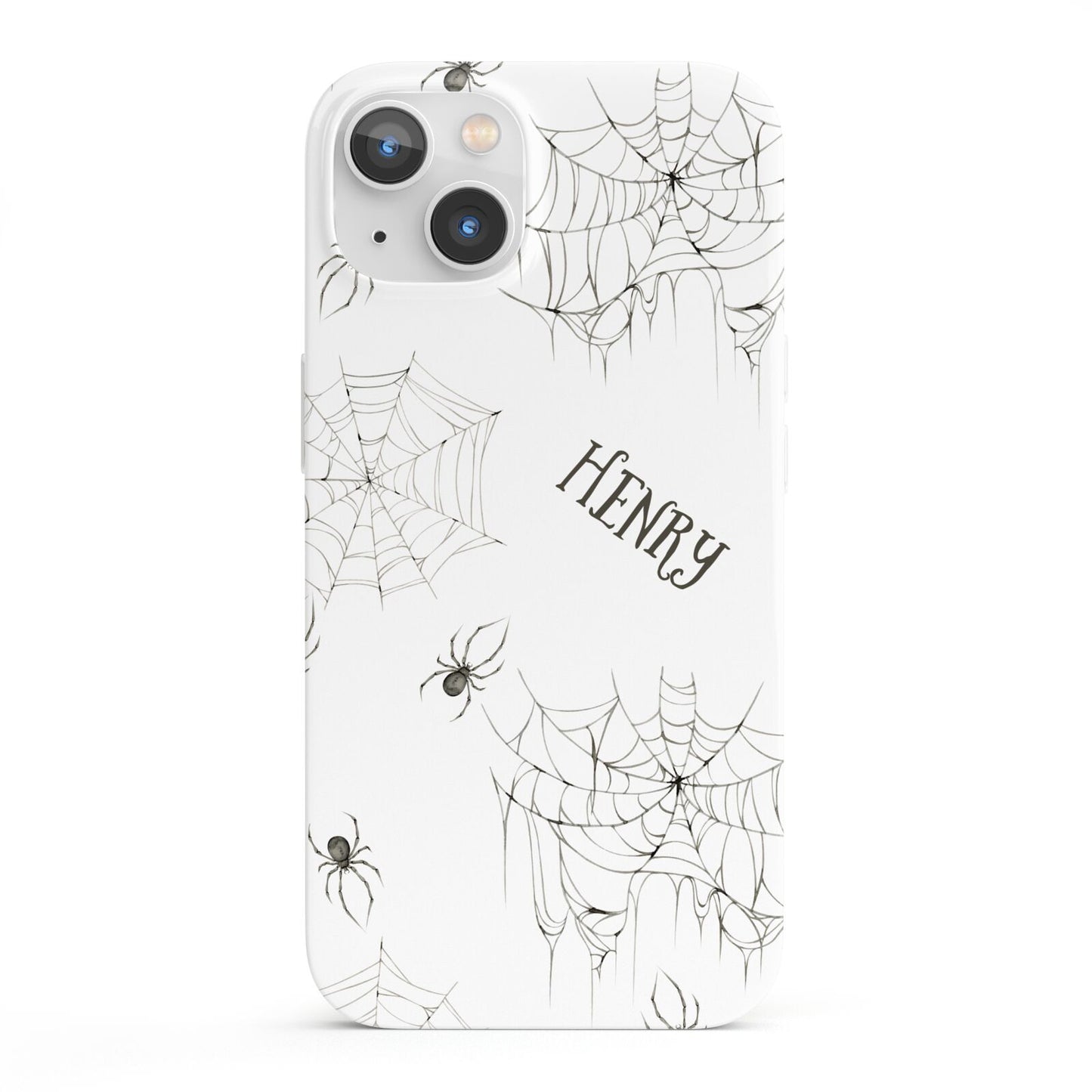 Spooky Spiders Webs Personalised iPhone 13 Full Wrap 3D Snap Case