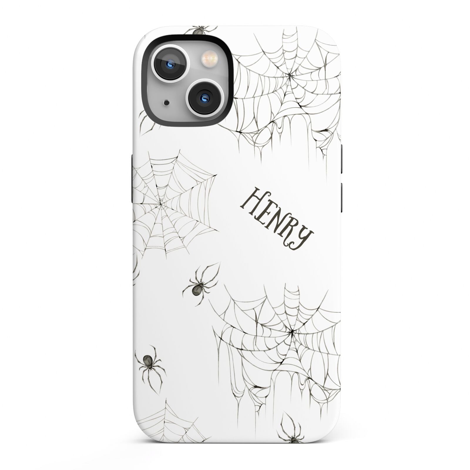 Spooky Spiders Webs Personalised iPhone 13 Full Wrap 3D Tough Case