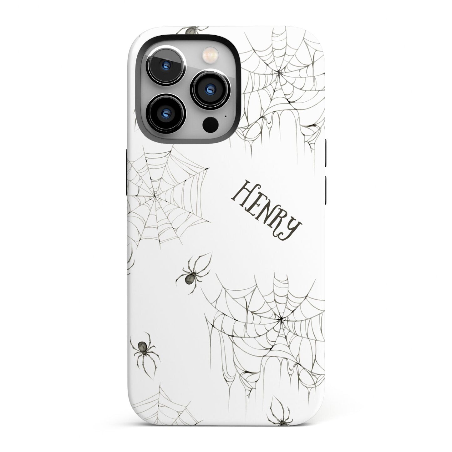 Spooky Spiders Webs Personalised iPhone 13 Pro Full Wrap 3D Tough Case