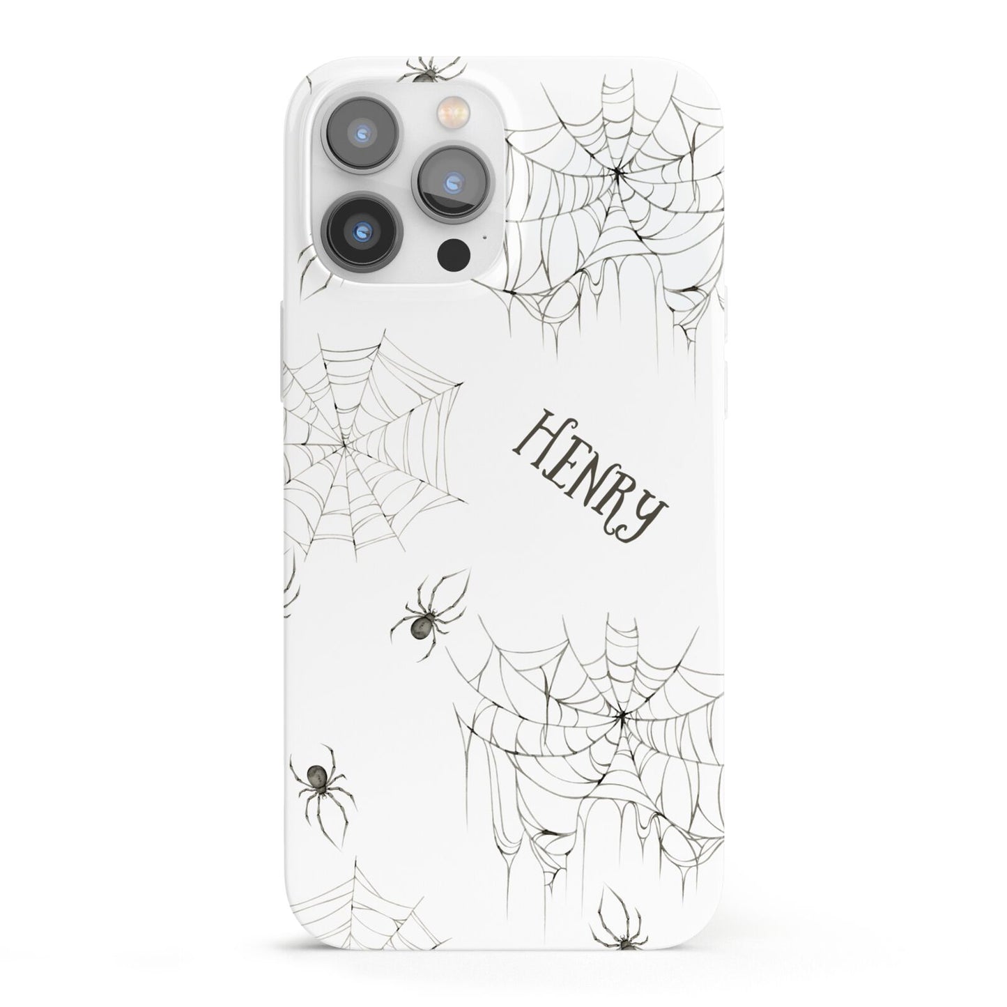 Spooky Spiders Webs Personalised iPhone 13 Pro Max Full Wrap 3D Snap Case