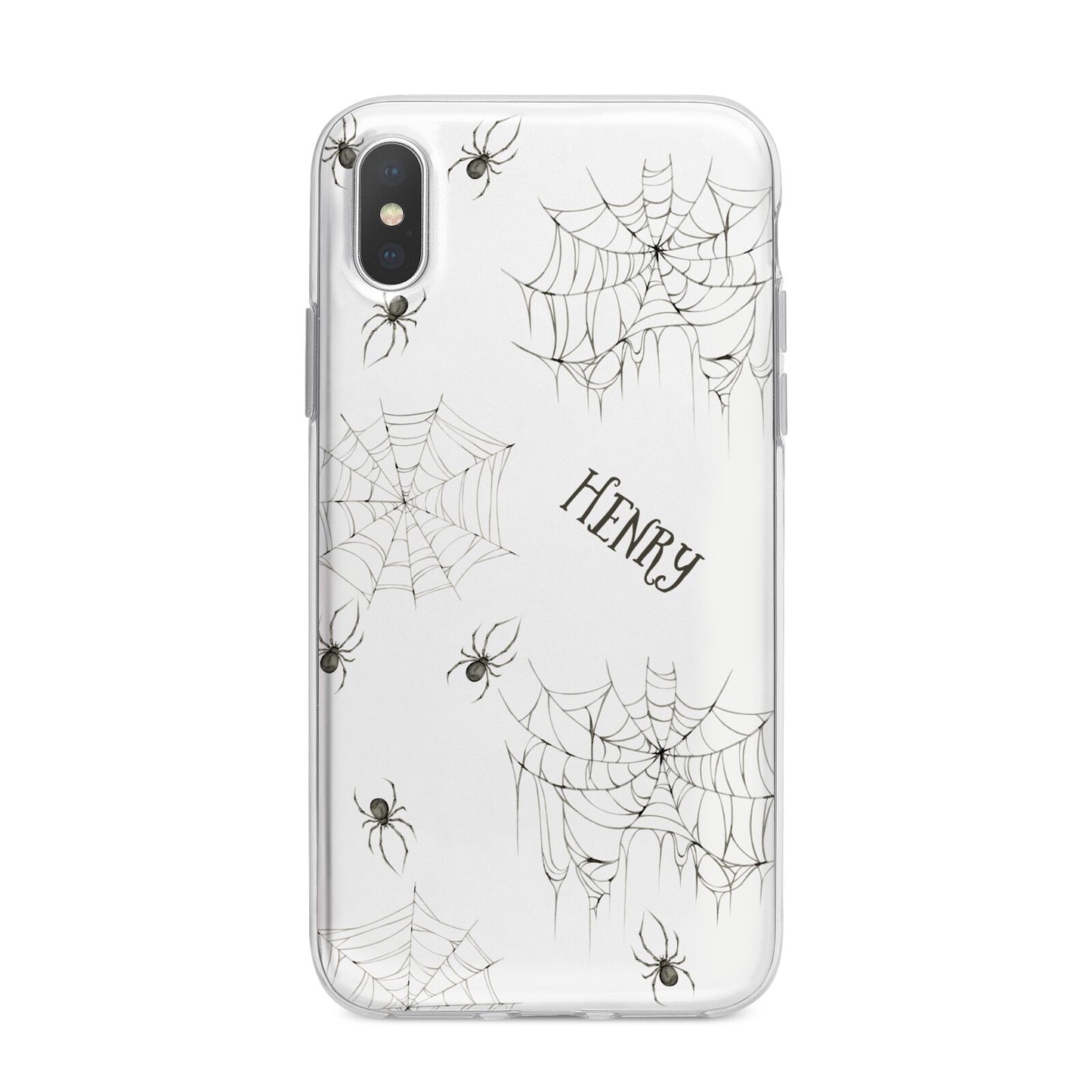 Spooky Spiders Webs Personalised iPhone X Bumper Case on Silver iPhone Alternative Image 1