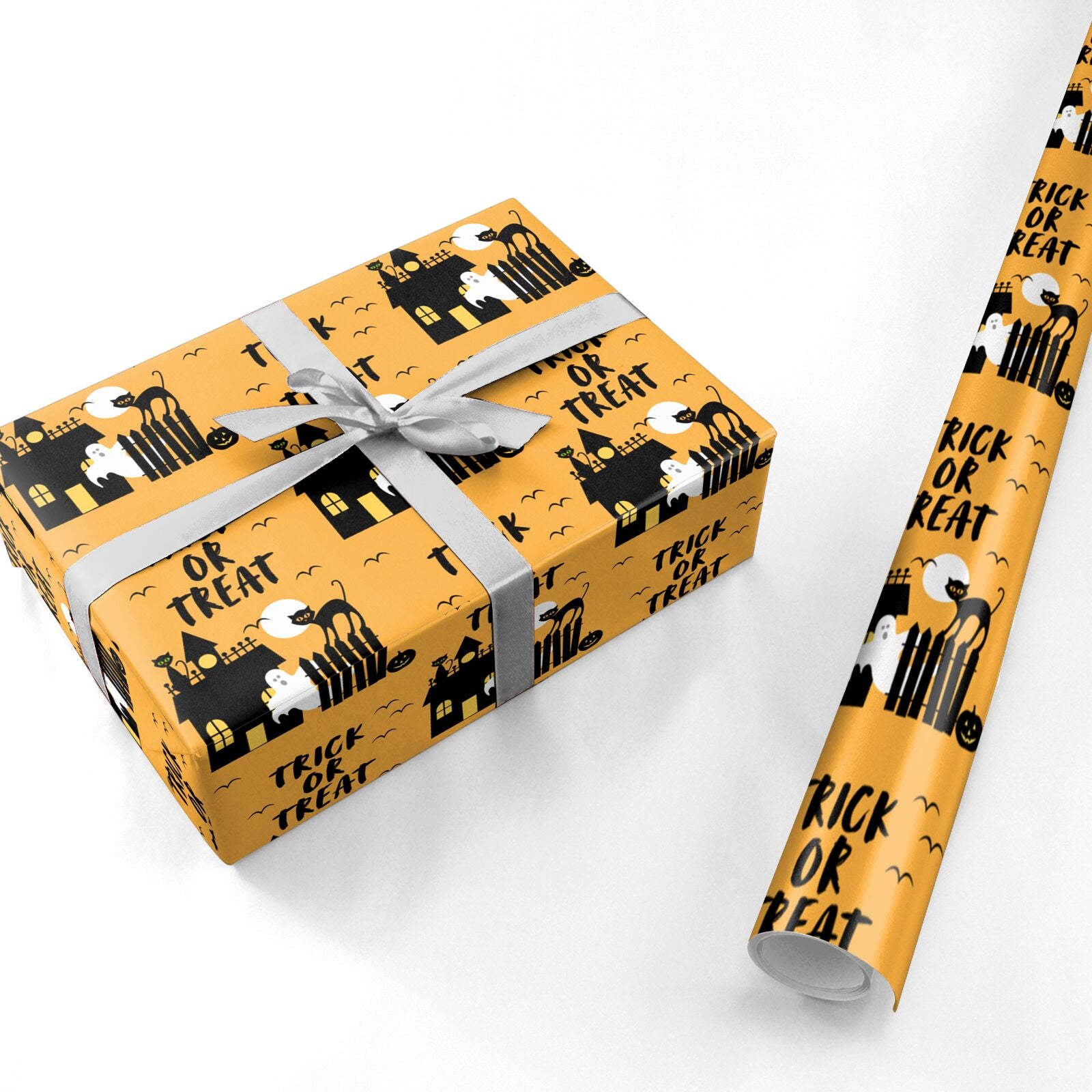Spooky Trick or Treat Personalised Wrapping Paper