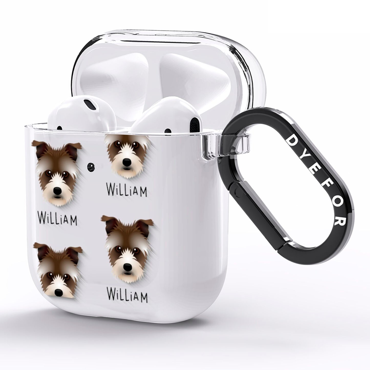 Sporting Lucas Terrier Icon with Name AirPods Clear Case Side Image