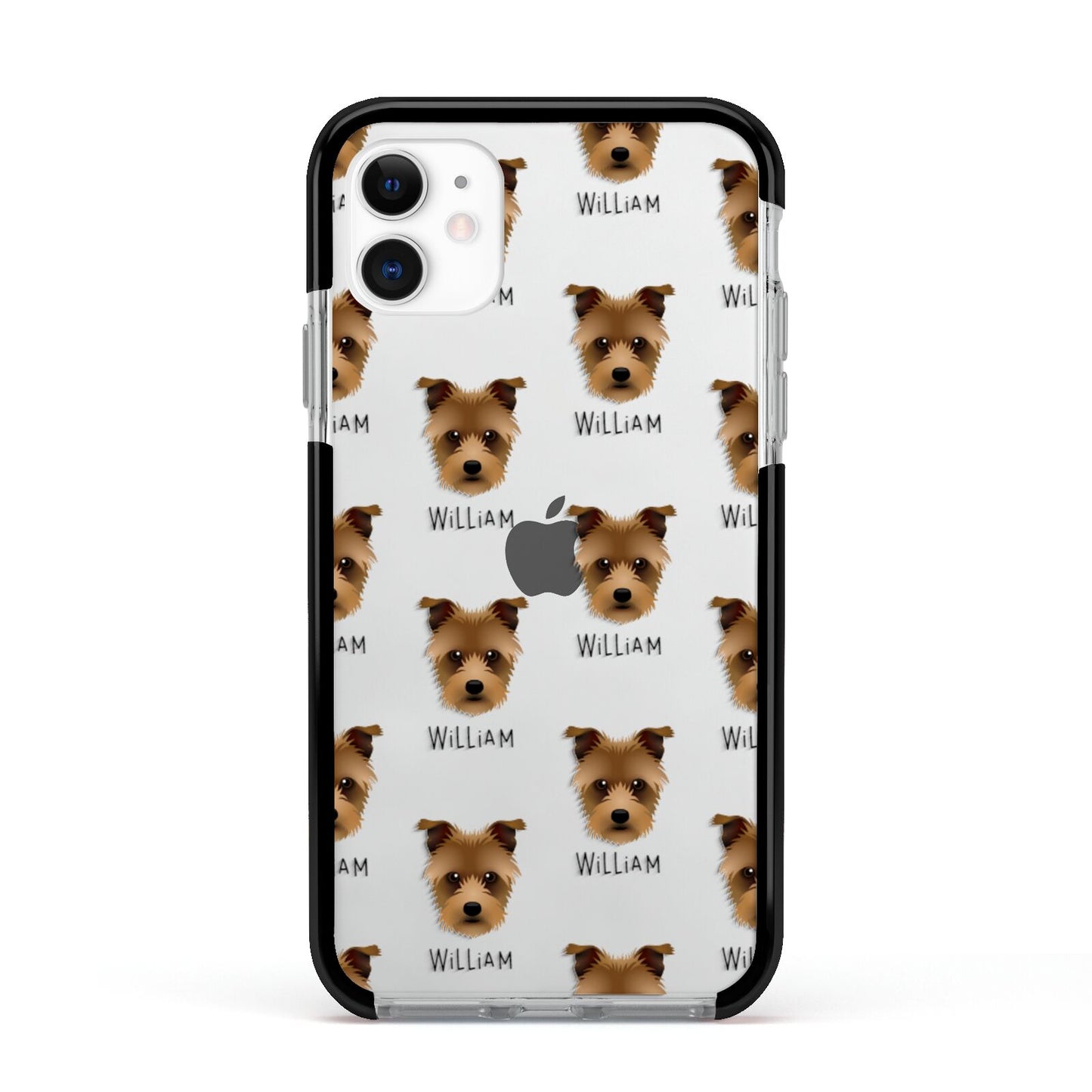 Sporting Lucas Terrier Icon with Name Apple iPhone 11 in White with Black Impact Case