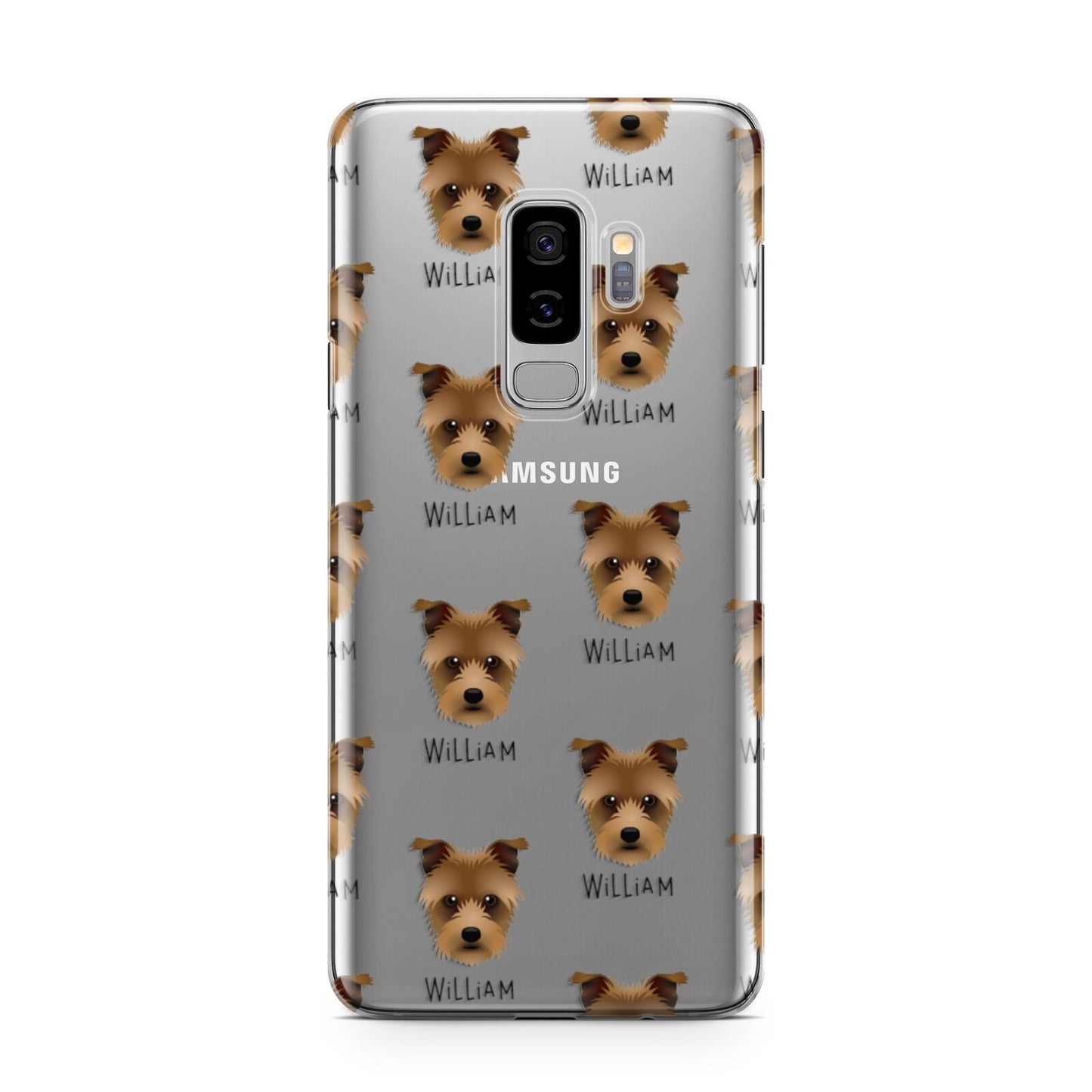 Sporting Lucas Terrier Icon with Name Samsung Galaxy S9 Plus Case on Silver phone