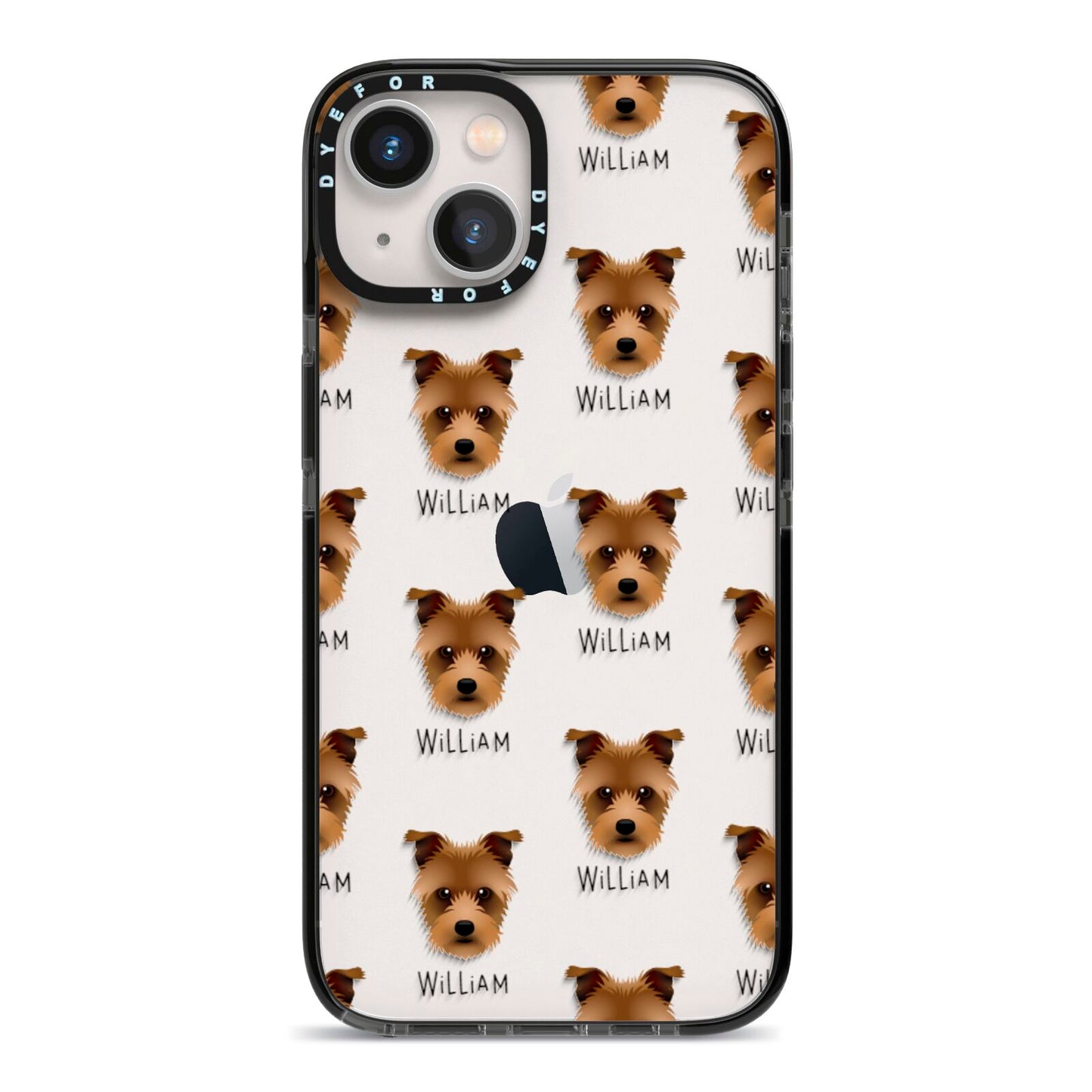 Sporting Lucas Terrier Icon with Name iPhone 13 Black Impact Case on Silver phone