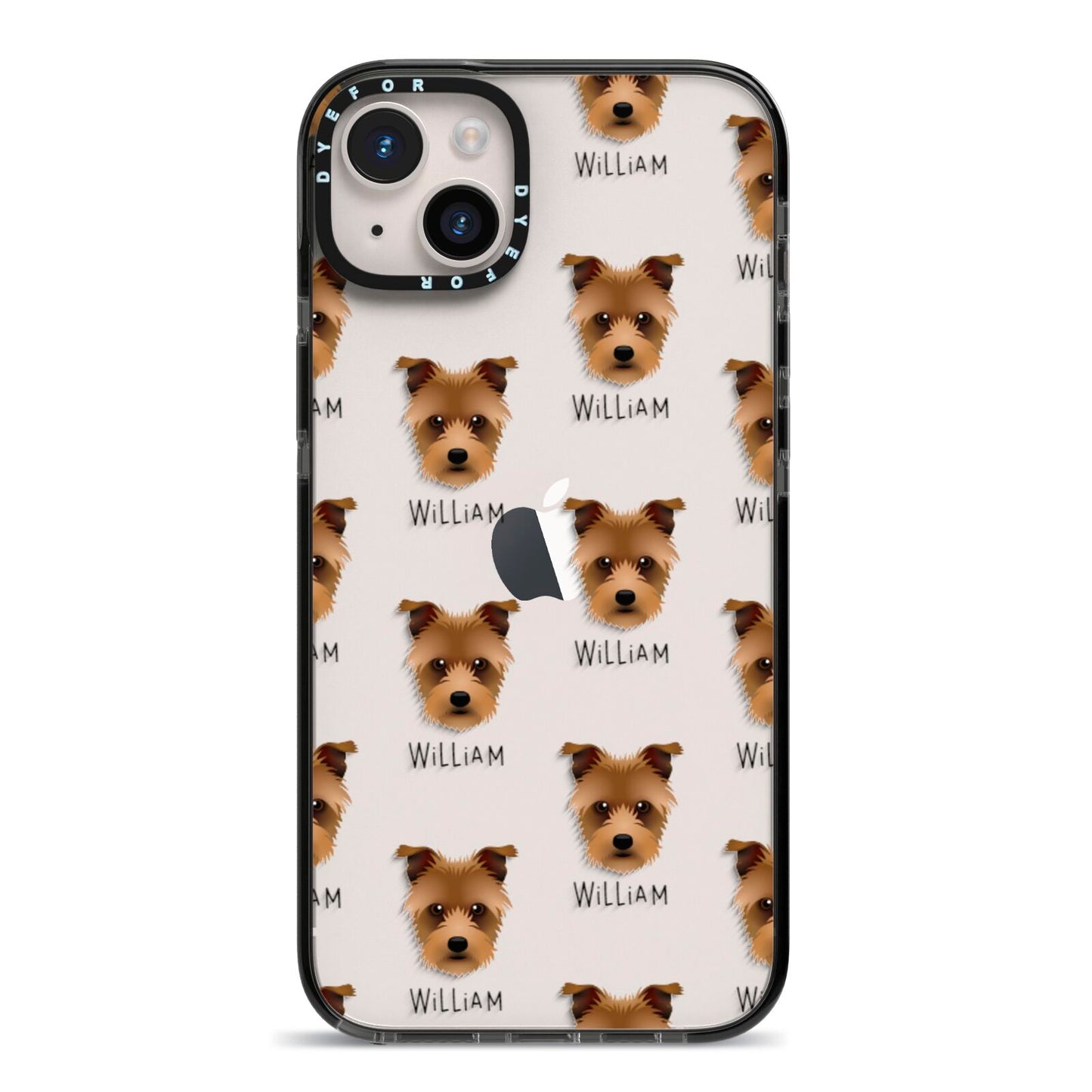 Sporting Lucas Terrier Icon with Name iPhone 14 Plus Black Impact Case on Silver phone
