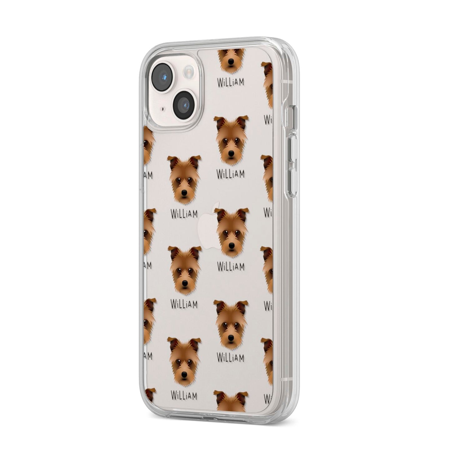 Sporting Lucas Terrier Icon with Name iPhone 14 Plus Clear Tough Case Starlight Angled Image