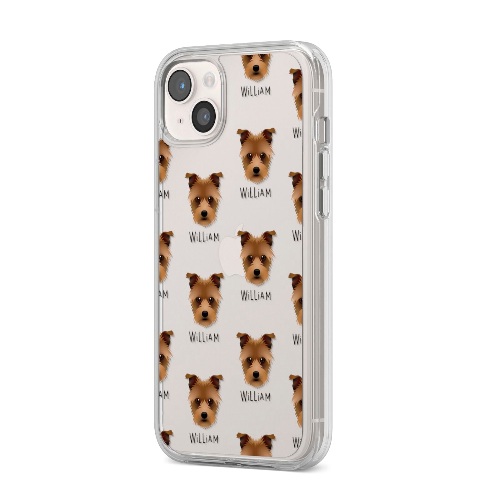 Sporting Lucas Terrier Icon with Name iPhone 14 Plus Clear Tough Case Starlight Angled Image