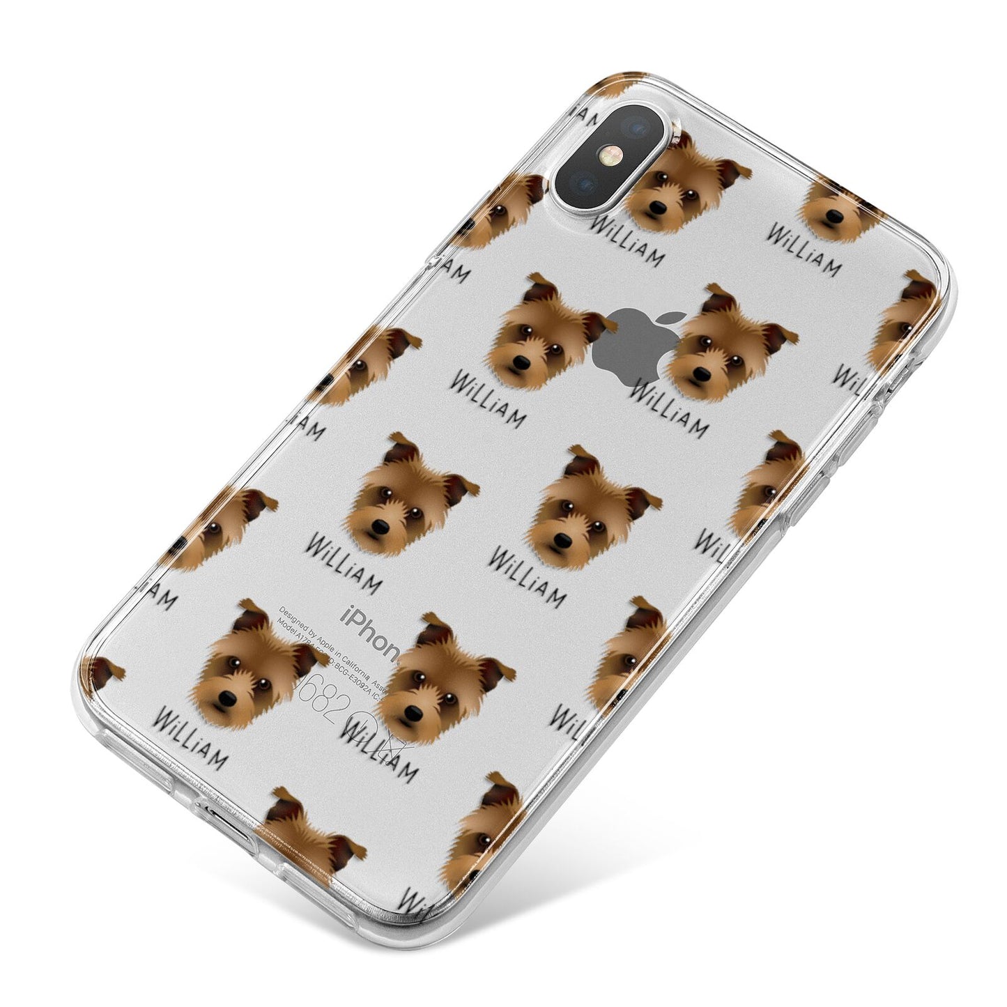 Sporting Lucas Terrier Icon with Name iPhone X Bumper Case on Silver iPhone