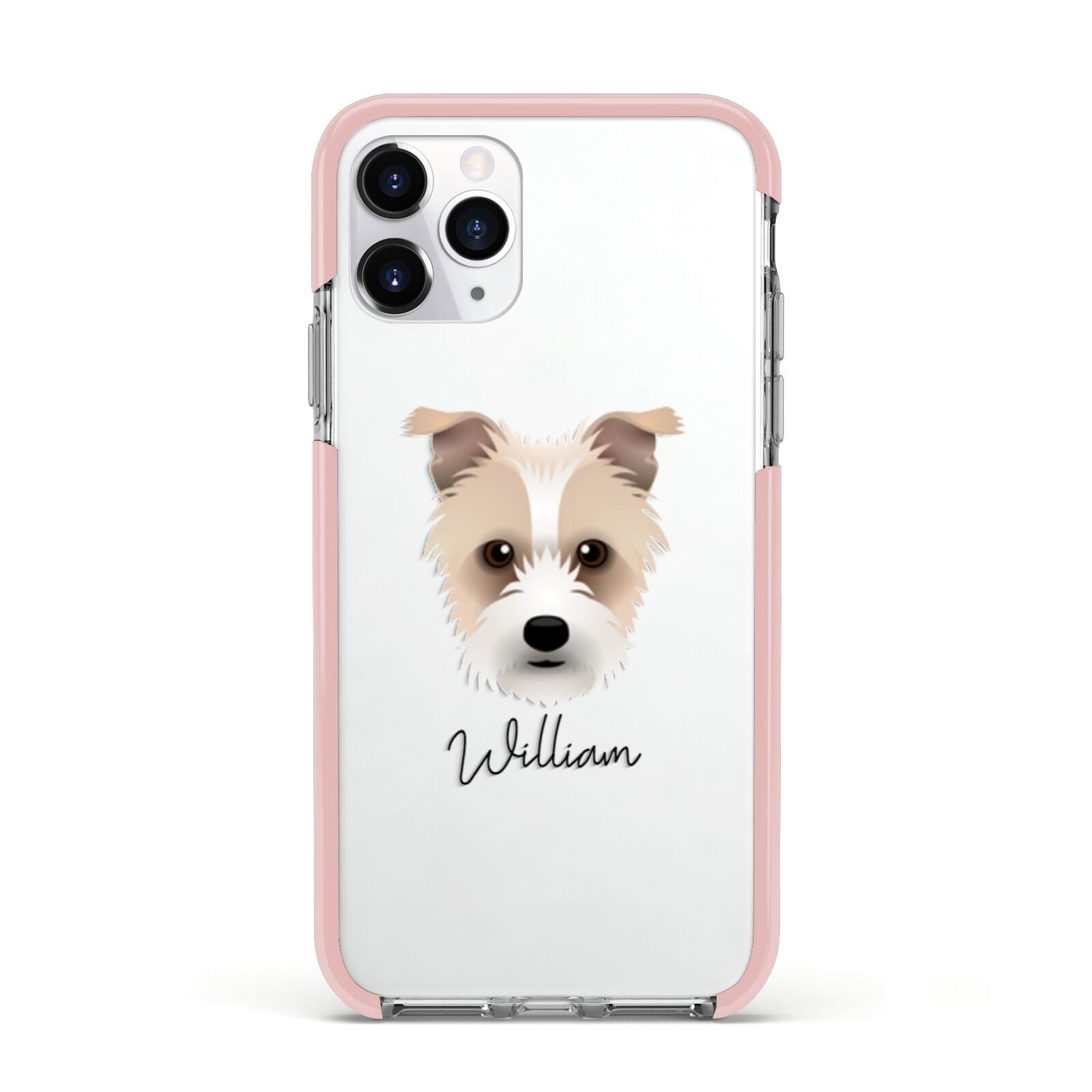 Sporting Lucas Terrier Personalised Apple iPhone 11 Pro in Silver with Pink Impact Case