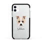 Sporting Lucas Terrier Personalised Apple iPhone 11 in White with Black Impact Case