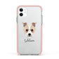 Sporting Lucas Terrier Personalised Apple iPhone 11 in White with Pink Impact Case