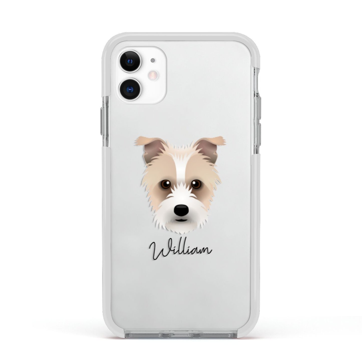 Sporting Lucas Terrier Personalised Apple iPhone 11 in White with White Impact Case