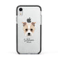Sporting Lucas Terrier Personalised Apple iPhone XR Impact Case Black Edge on Silver Phone
