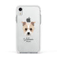 Sporting Lucas Terrier Personalised Apple iPhone XR Impact Case White Edge on Silver Phone