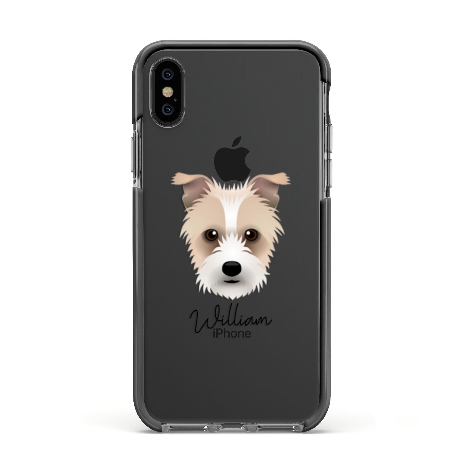 Sporting Lucas Terrier Personalised Apple iPhone Xs Impact Case Black Edge on Black Phone
