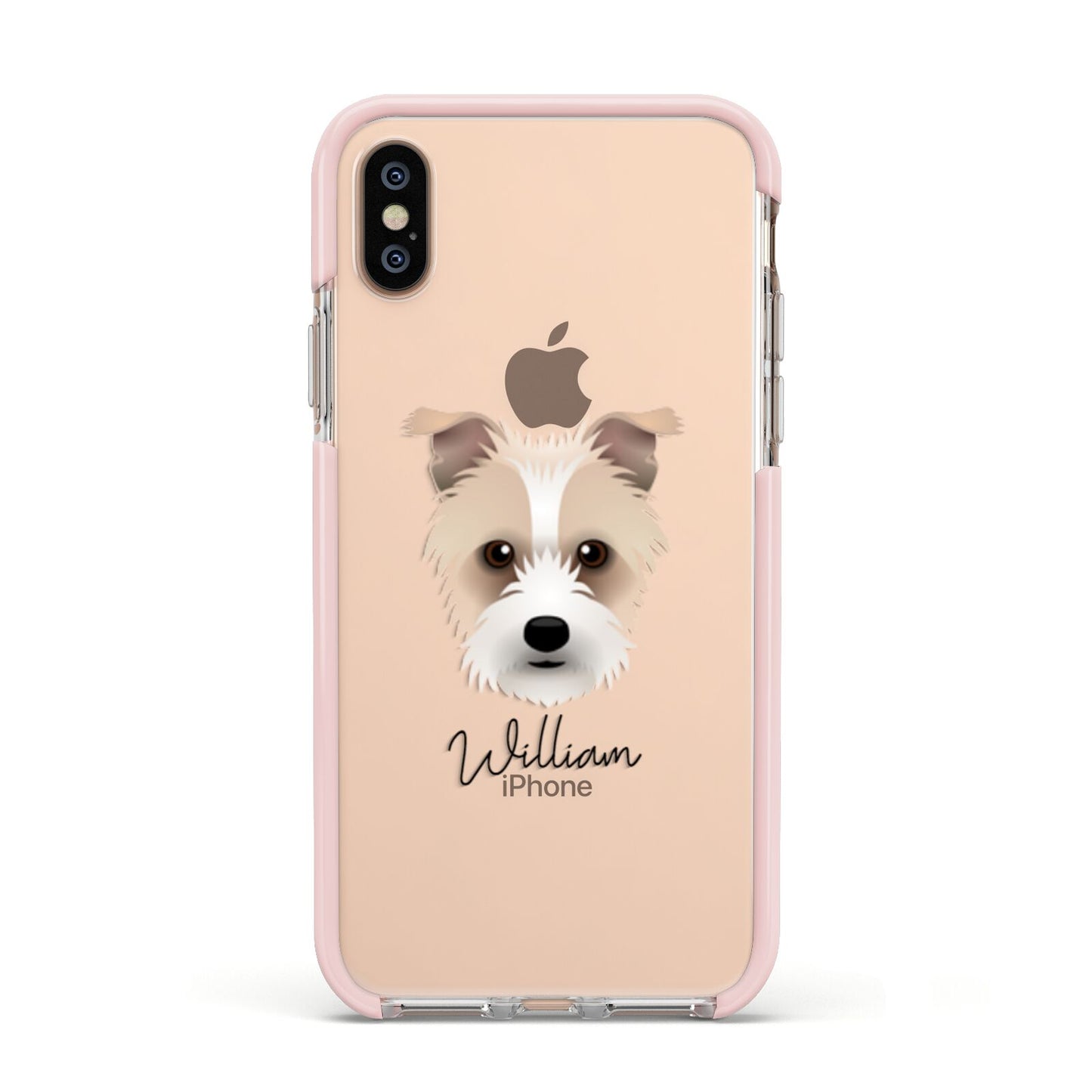 Sporting Lucas Terrier Personalised Apple iPhone Xs Impact Case Pink Edge on Gold Phone