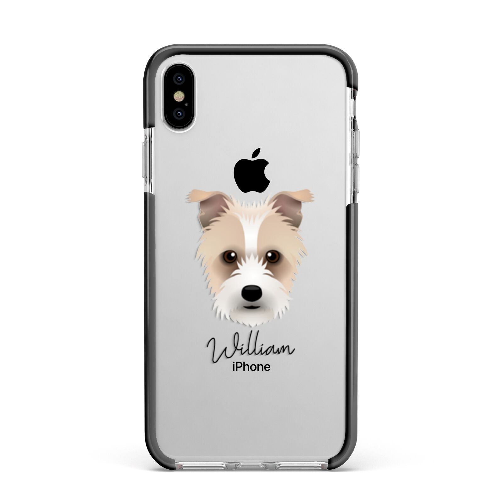 Sporting Lucas Terrier Personalised Apple iPhone Xs Max Impact Case Black Edge on Silver Phone