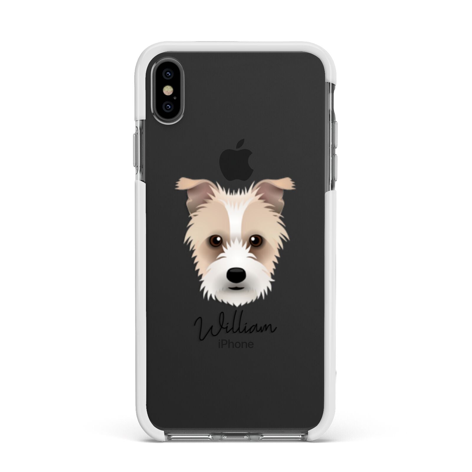 Sporting Lucas Terrier Personalised Apple iPhone Xs Max Impact Case White Edge on Black Phone