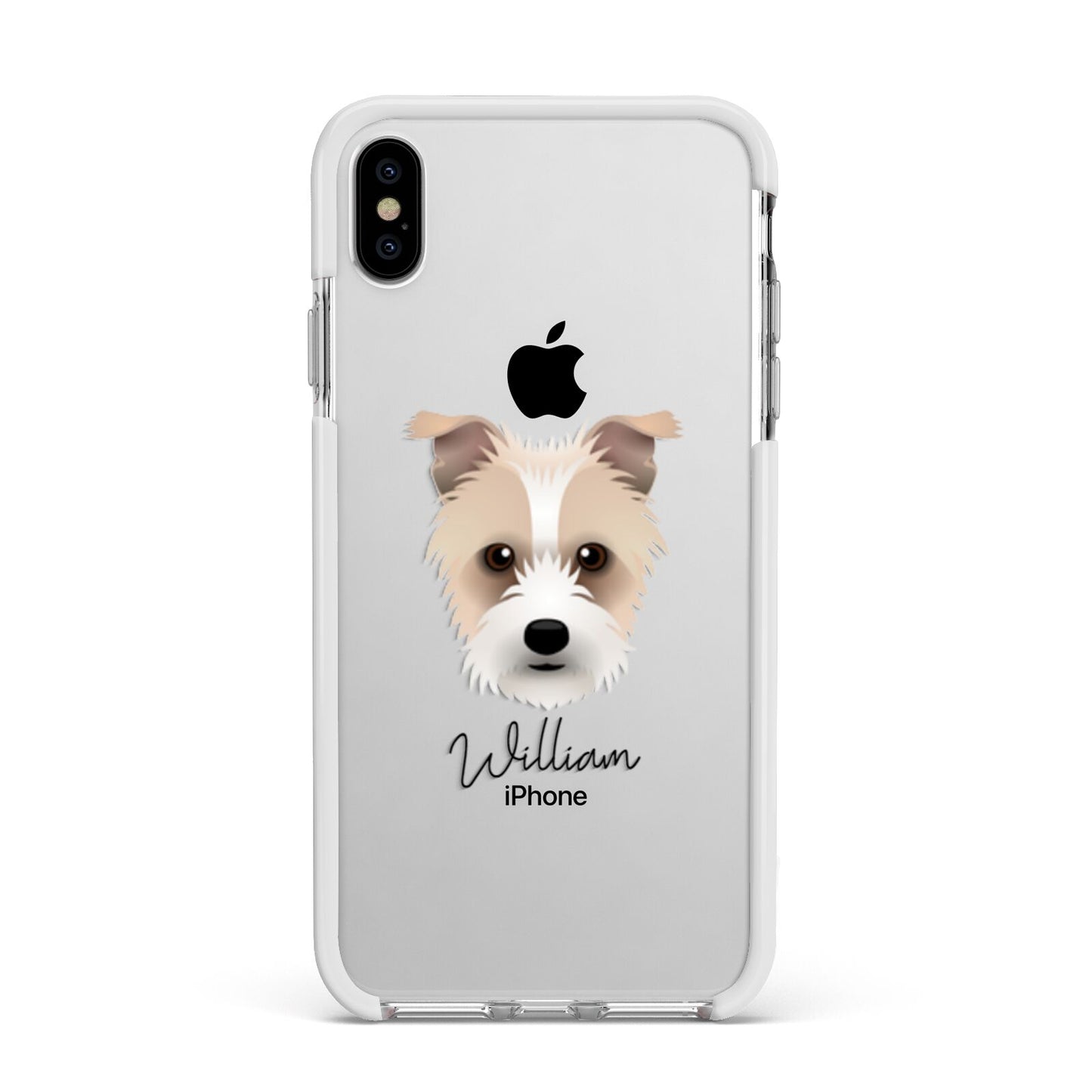 Sporting Lucas Terrier Personalised Apple iPhone Xs Max Impact Case White Edge on Silver Phone