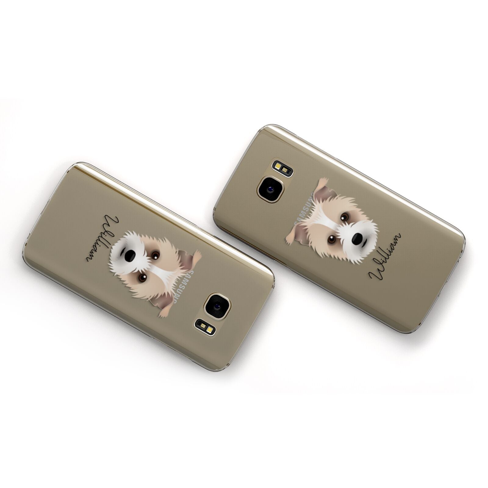 Sporting Lucas Terrier Personalised Samsung Galaxy Case Flat Overview