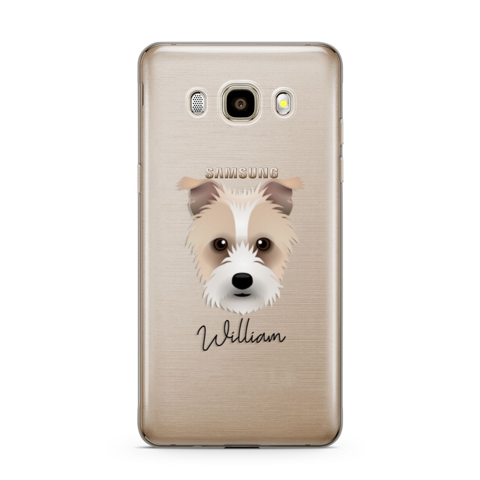 Sporting Lucas Terrier Personalised Samsung Galaxy J7 2016 Case on gold phone