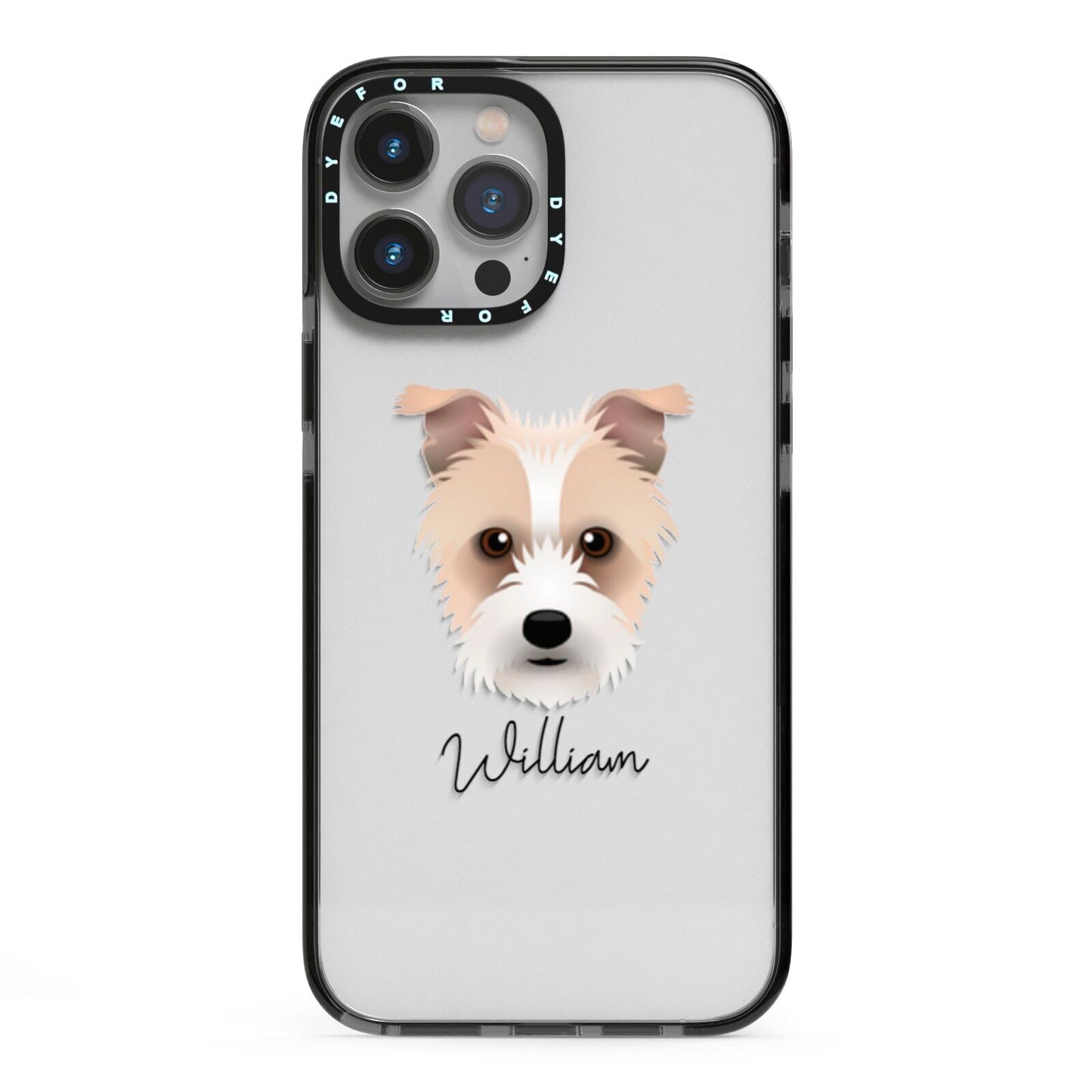 Sporting Lucas Terrier Personalised iPhone 13 Pro Max Black Impact Case on Silver phone