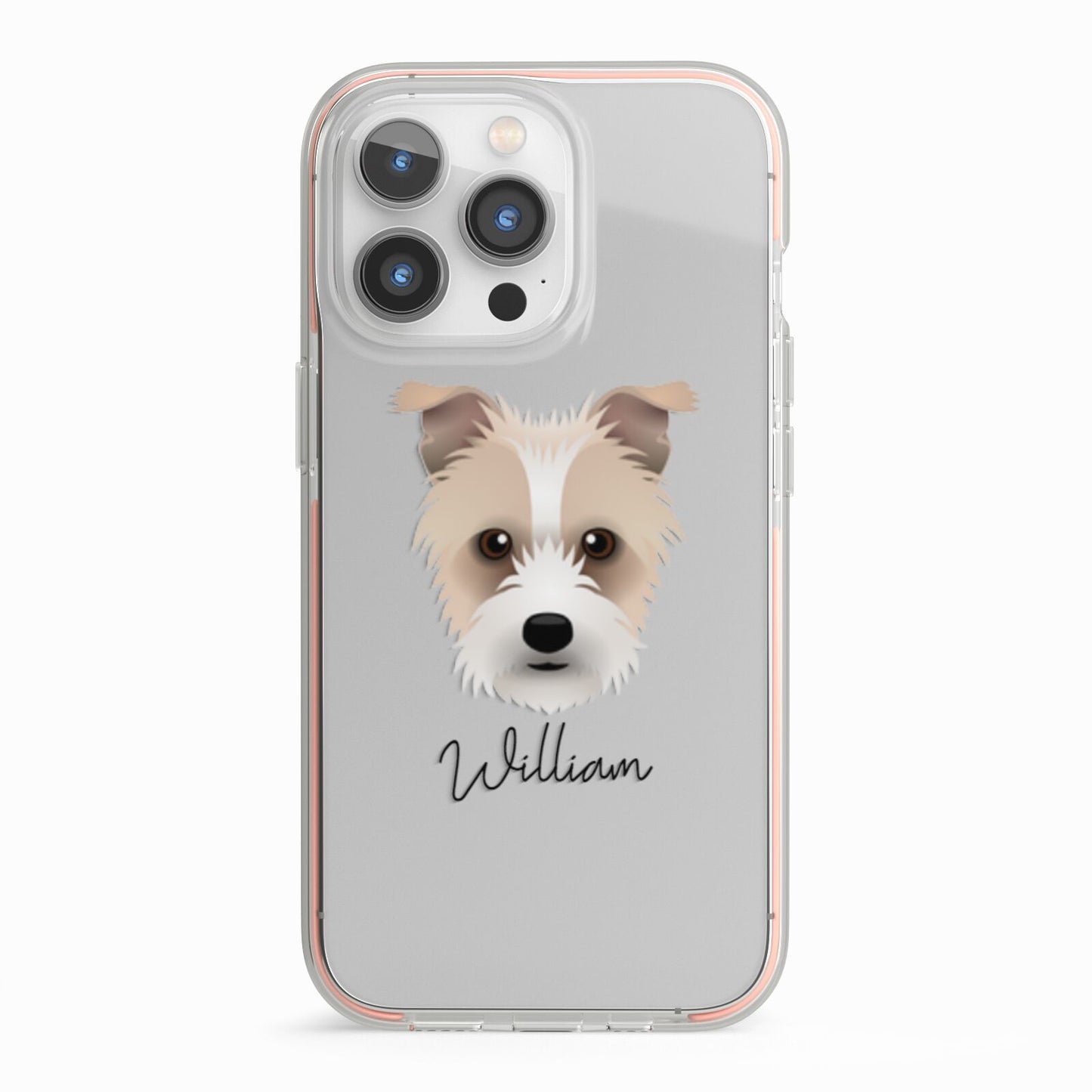 Sporting Lucas Terrier Personalised iPhone 13 Pro TPU Impact Case with Pink Edges