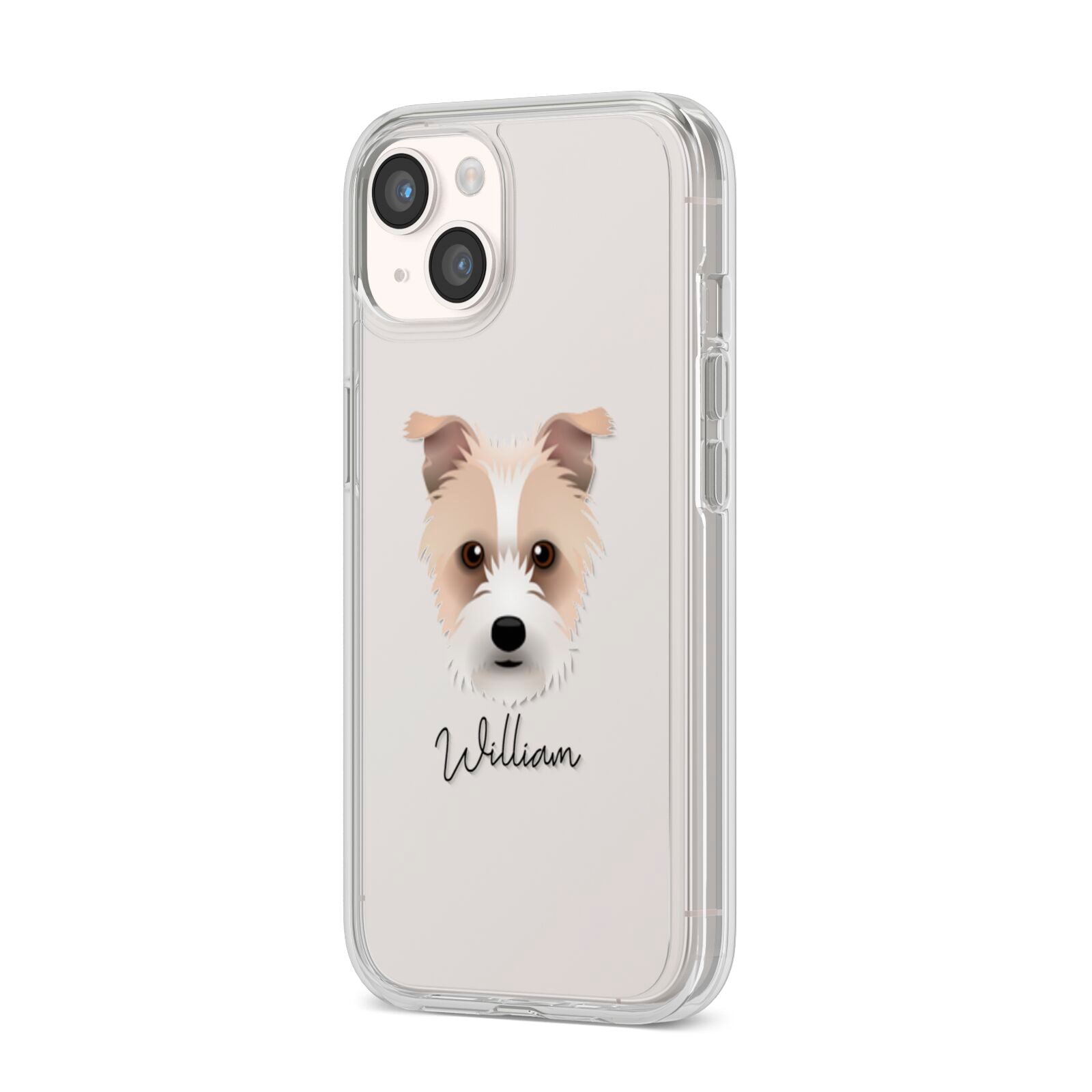 Sporting Lucas Terrier Personalised iPhone 14 Clear Tough Case Starlight Angled Image