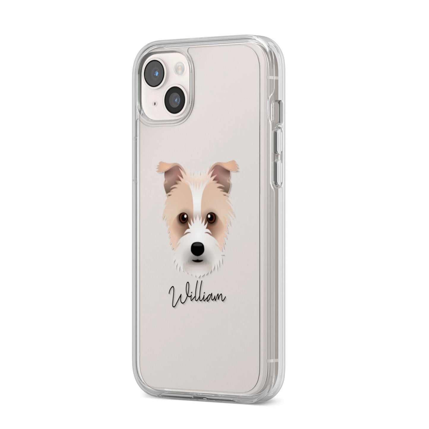 Sporting Lucas Terrier Personalised iPhone 14 Plus Clear Tough Case Starlight Angled Image