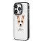 Sporting Lucas Terrier Personalised iPhone 14 Pro Black Impact Case Side Angle on Silver phone