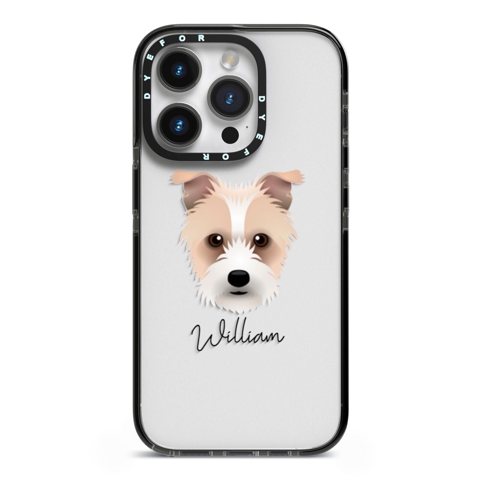Sporting Lucas Terrier Personalised iPhone 14 Pro Black Impact Case on Silver phone