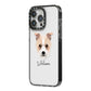 Sporting Lucas Terrier Personalised iPhone 14 Pro Max Black Impact Case Side Angle on Silver phone