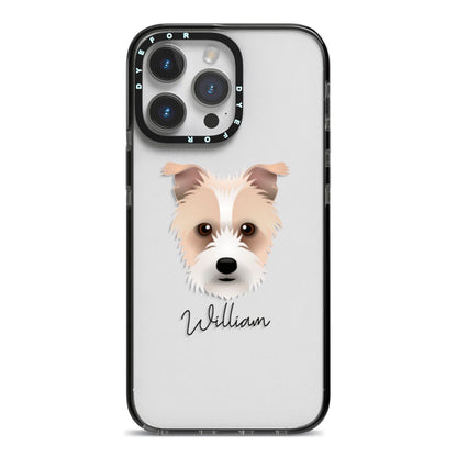 Sporting Lucas Terrier Personalised iPhone 14 Pro Max Black Impact Case on Silver phone