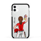 Sports Girl Personalised Apple iPhone 11 in White with Black Impact Case
