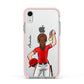 Sports Girl Personalised Apple iPhone XR Impact Case Pink Edge on Silver Phone