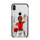 Sports Girl Personalised Apple iPhone Xs Max Impact Case Black Edge on Silver Phone