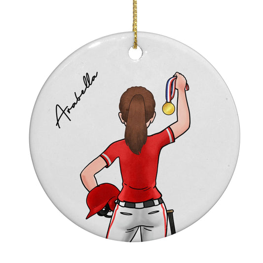 Sports Girl Personalised Circle Decoration