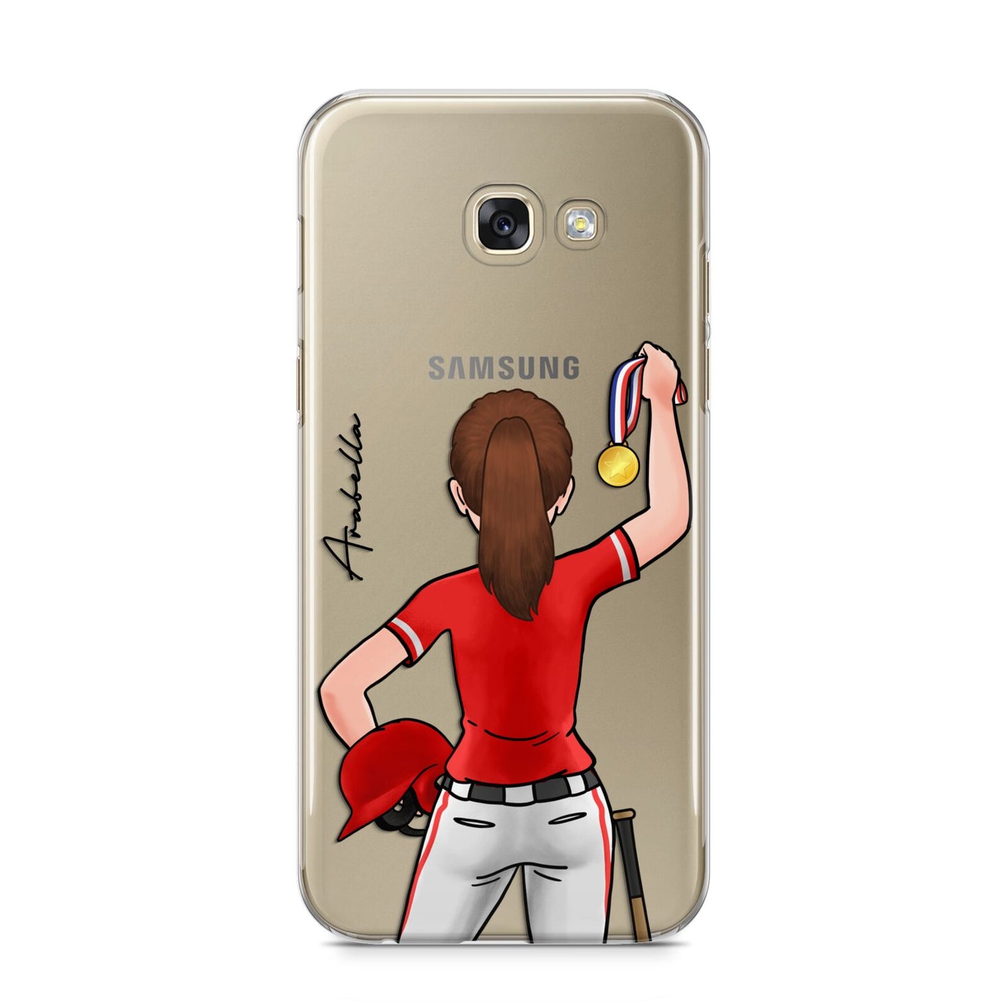 Sports Girl Personalised Samsung Galaxy A5 2017 Case on gold phone