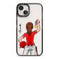 Sports Girl Personalised iPhone 13 Black Impact Case on Silver phone