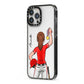 Sports Girl Personalised iPhone 13 Pro Max Black Impact Case Side Angle on Silver phone
