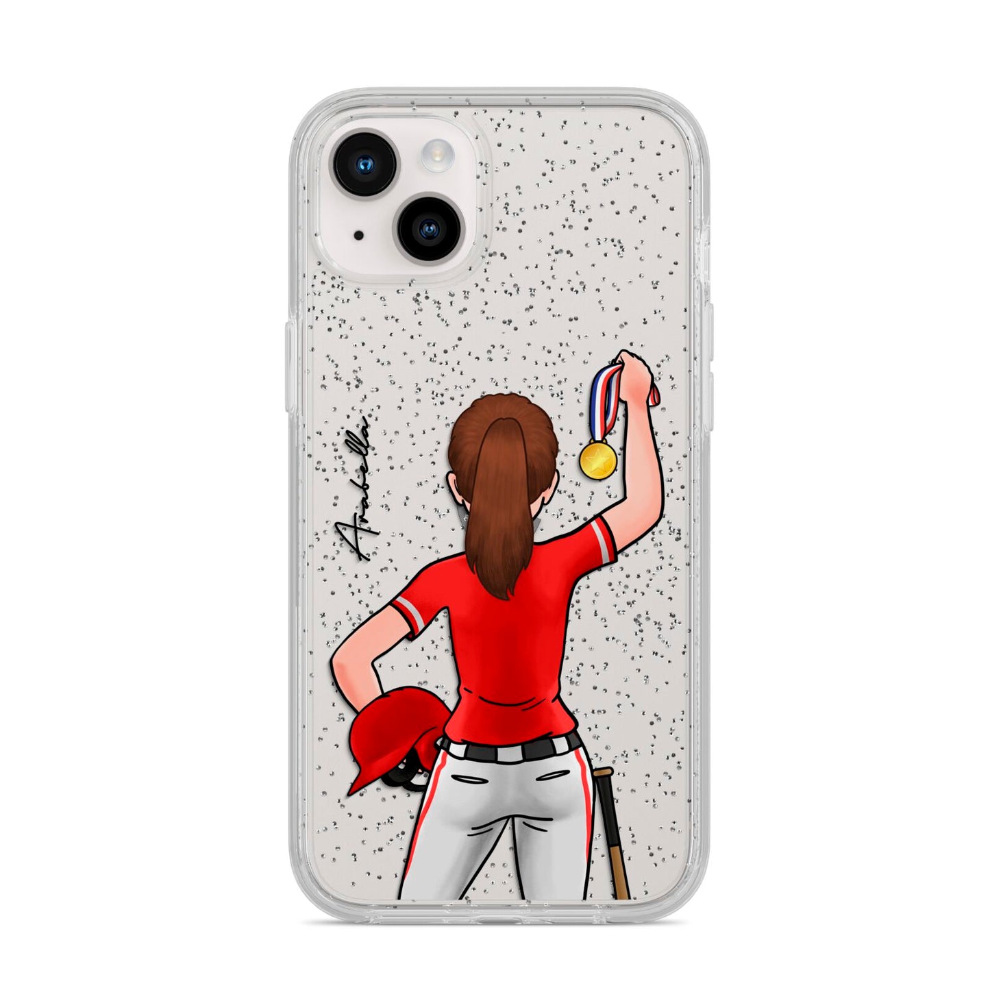 Sports Girl Personalised iPhone 14 Plus Glitter Tough Case Starlight