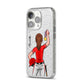 Sports Girl Personalised iPhone 14 Pro Glitter Tough Case Silver Angled Image